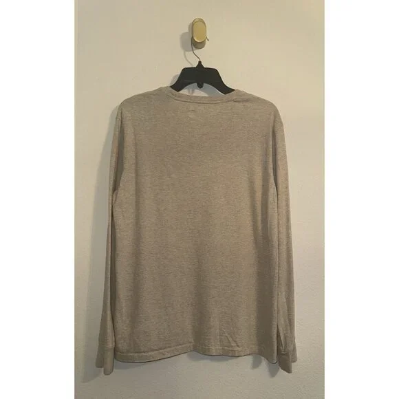 Polo Ralph Lauren Mens Cotton Long Sleeve Shirt Tee M Medium Heather Light Beige - Picture 5 of 5